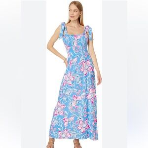 NWOT Lilly Pulitzer Kailua Smocked Maxi Dress in  "Bahamian Rhapsody"